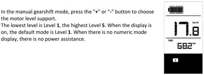 MS ENERGY eBike c500 Electric Bike - Assist Mode Selection