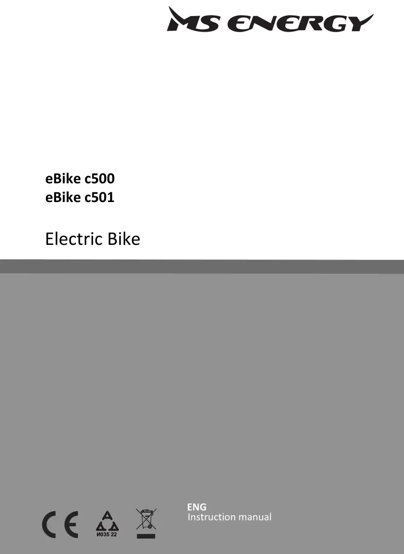 MS ENERGY eBike c500 Electric Bike Instruction Manual