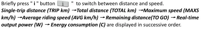 MS ENERGY eBike c500 Electric Bike - Switch between Distance TRIP or TOTAL mode and Speed informations 1