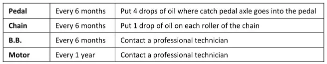 MS ENERGY eBike c500 Electric Bike - Using a light machine oil (20W)