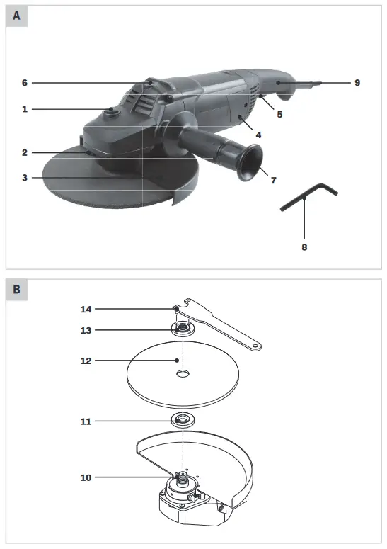 VONROC AG506AC Angle Grinder - figure1