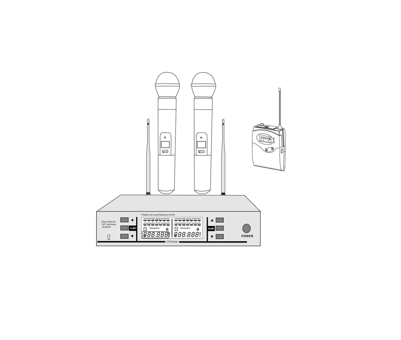 Stage Right P/ns 600059 200-channel Uhf Dual Wireless Microphone User Manual