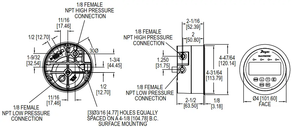 Dwyer P-RPMC Series RPMC StabiliSENSE Critical Room Pressure Monitor - Fig1
