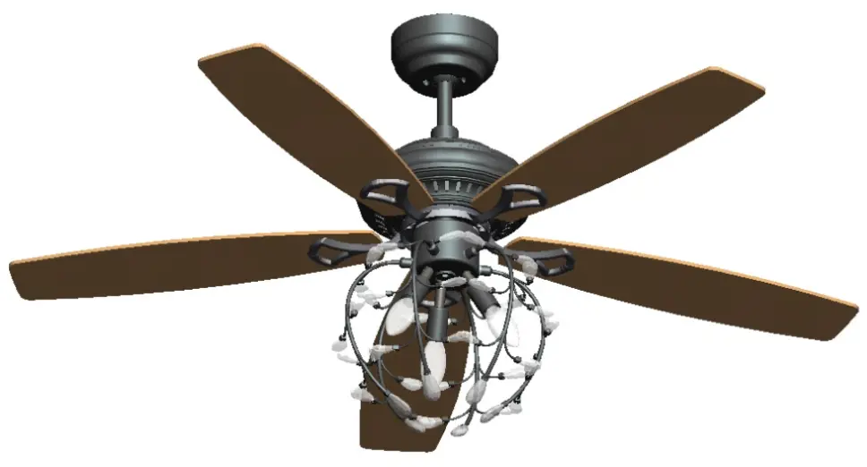 THE HOME DEPOT LC525D-L61-BG-1 52-Inch Black Indoor Ceiling Fan with Remote