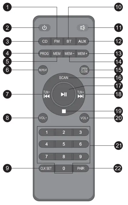 VICTOR VDTS 4400 Desktop CD Stereo System - REMOTE CONTROL
