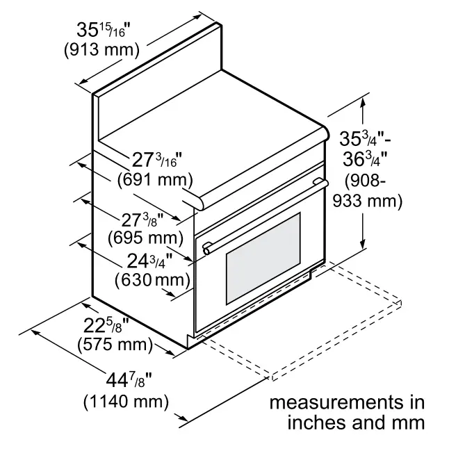 36-inch Range Dimensions
