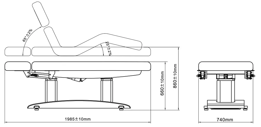 HABYS Gemini Flex Stationary Treatment Massage Tables - Diogram