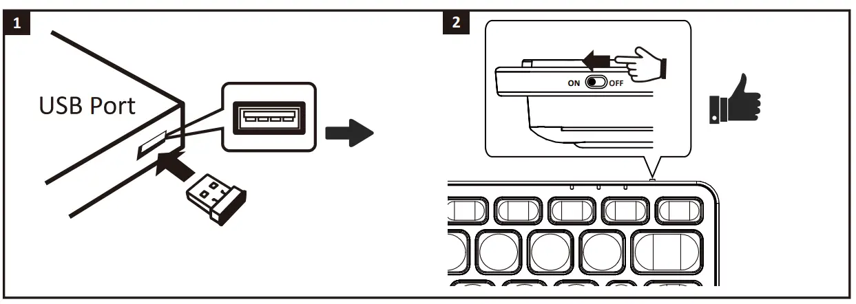 perixx PERIBOARD 732 Compact Wireless Keyboard - Keyboard Indicators 1