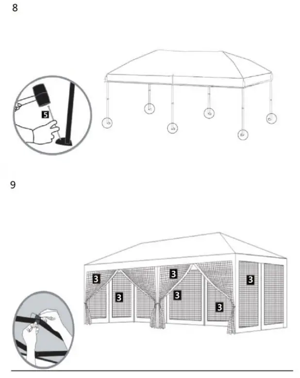 VINGLI HDG26001621 Easy Pop Up Canopy Tent - Fig 7
