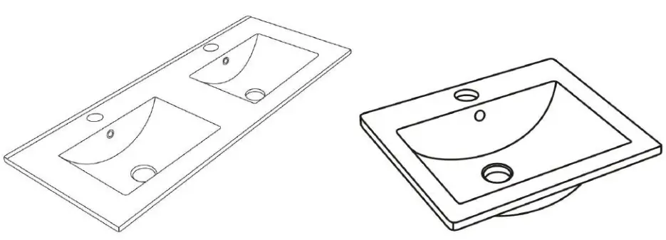 Baxenden 900mm Grey Freestanding Vanity Unit with Basin - basin