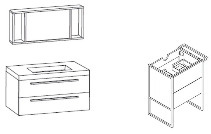Baxenden 900mm Grey Freestanding Vanity Unit with Basin - tools
