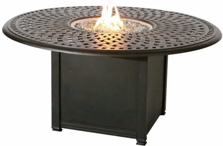 Darlee 201060-Q-B Round Propane Fire Pit Chat Table