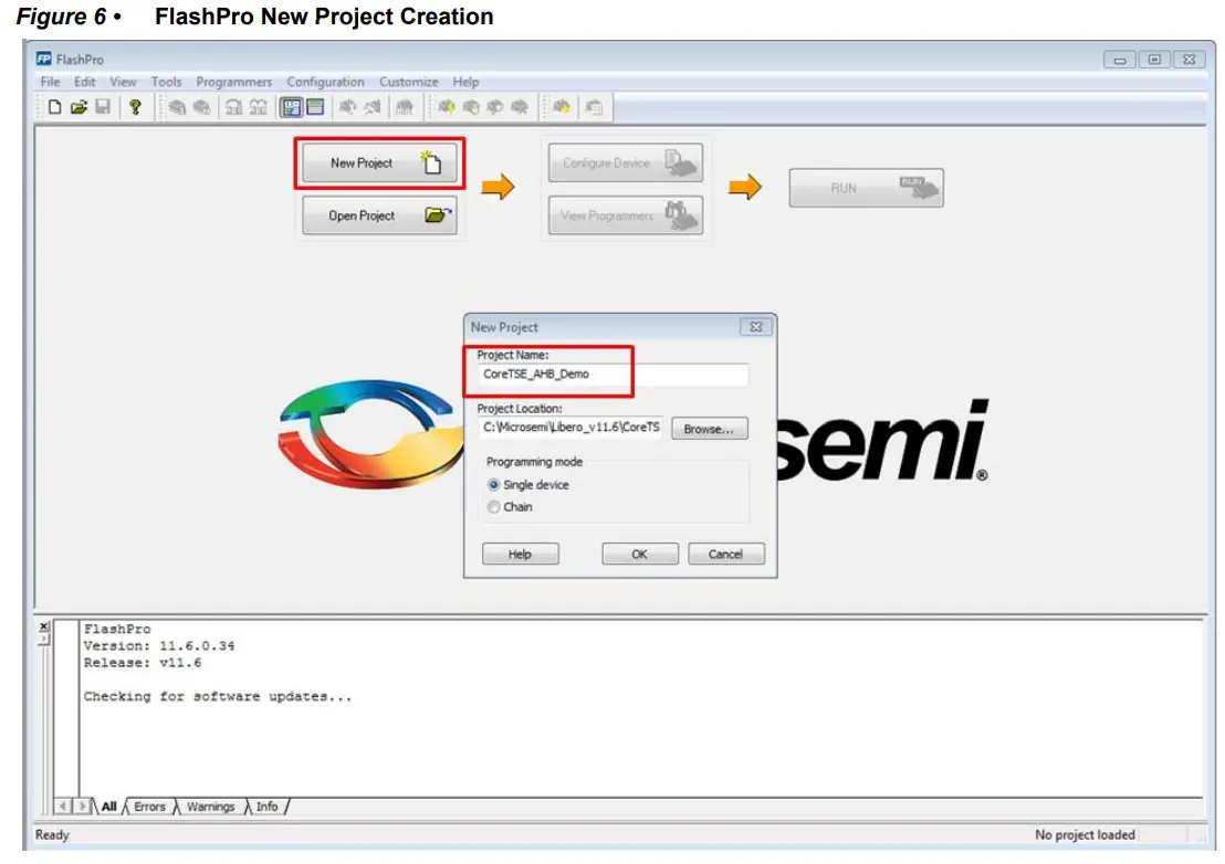 Microsemi DG0637 SmartFusion2 SoC FPGA CoreTSE_AHB - Project Creation