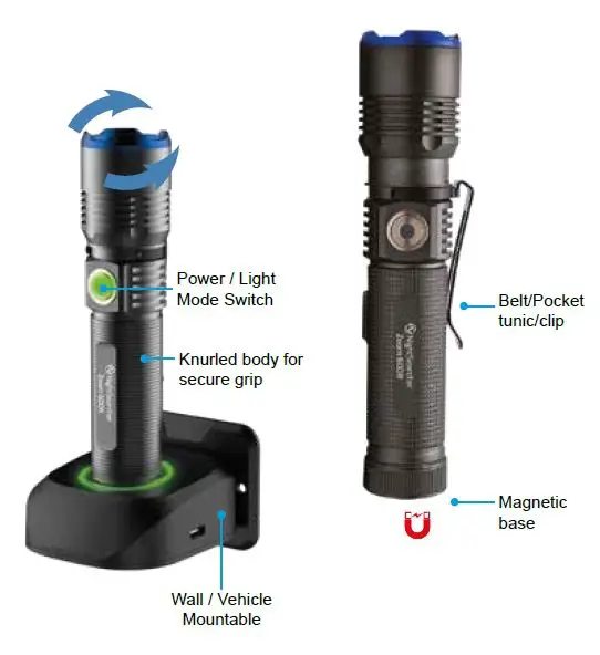 NightSearcher Zoom 600R Heavy Duty Spot-to-Flood Beam LED Flashlight-fig-4