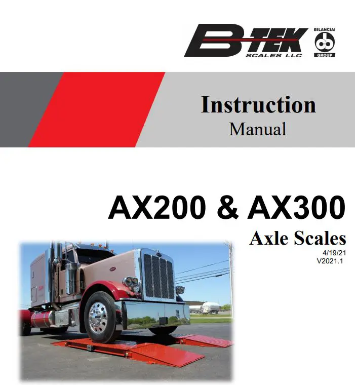 B-TEK AX200 Axle Scale Instruction Manual