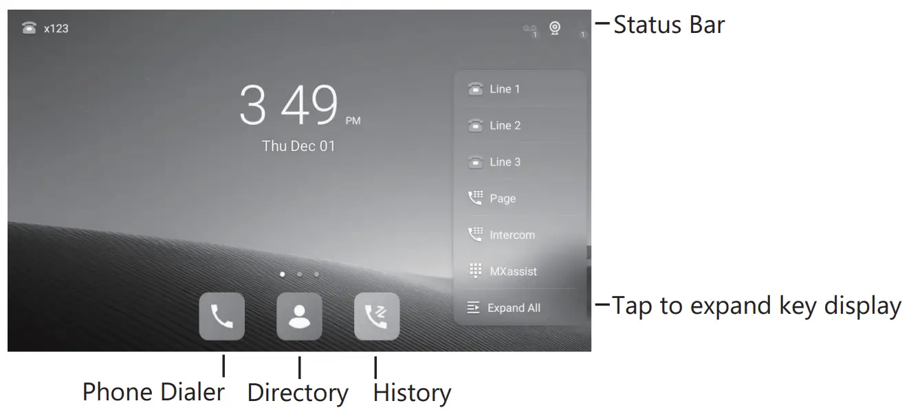 ZULTYS ZIP 49GA Smart Business Phone - Touch Screen
