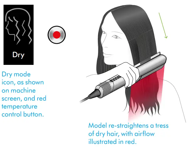 dyson Airstrait Straightener - Model straightens 3