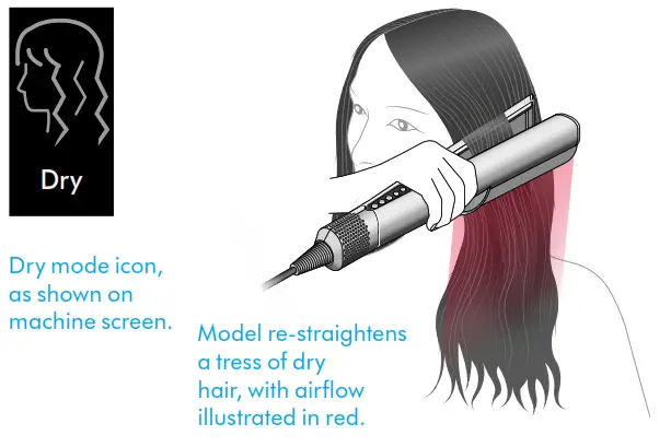dyson Airstrait Straightener - Model straightens