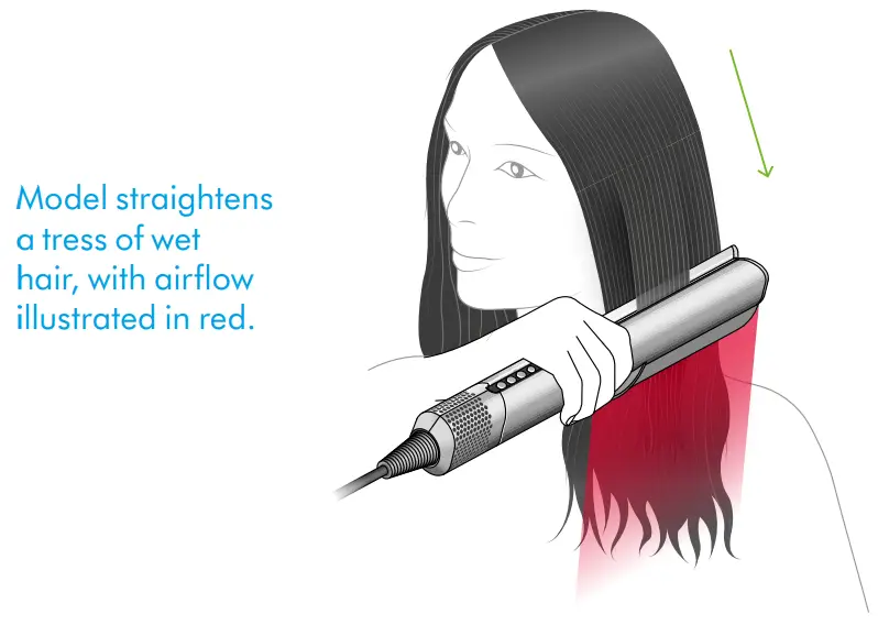 dyson Airstrait Straightener - Model straightens