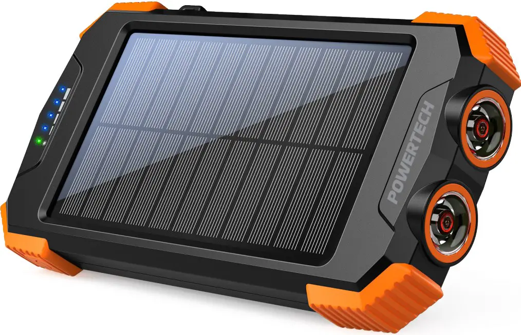 POWERTECH MB3828 Solar Power Bank with Wireless Qi and Solar Recharging