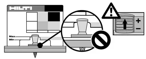 HILTI DX 9 ENP Powder Actuated Decking Tool - Checking the nail 2