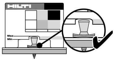 HILTI DX 9 ENP Powder Actuated Decking Tool - Checking the nail