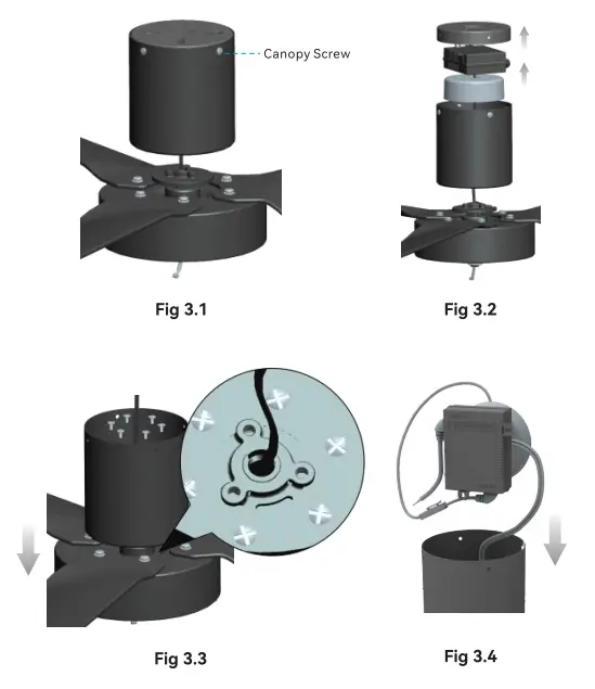 CARRO HS523N Attis 52 Inch Integrated LED Indoor Outdoor Black Smart Ceiling Fan - Package Contents4