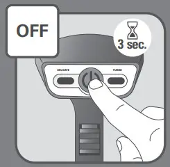 Tefal DT81XX Clothes Steamer - Press and hold