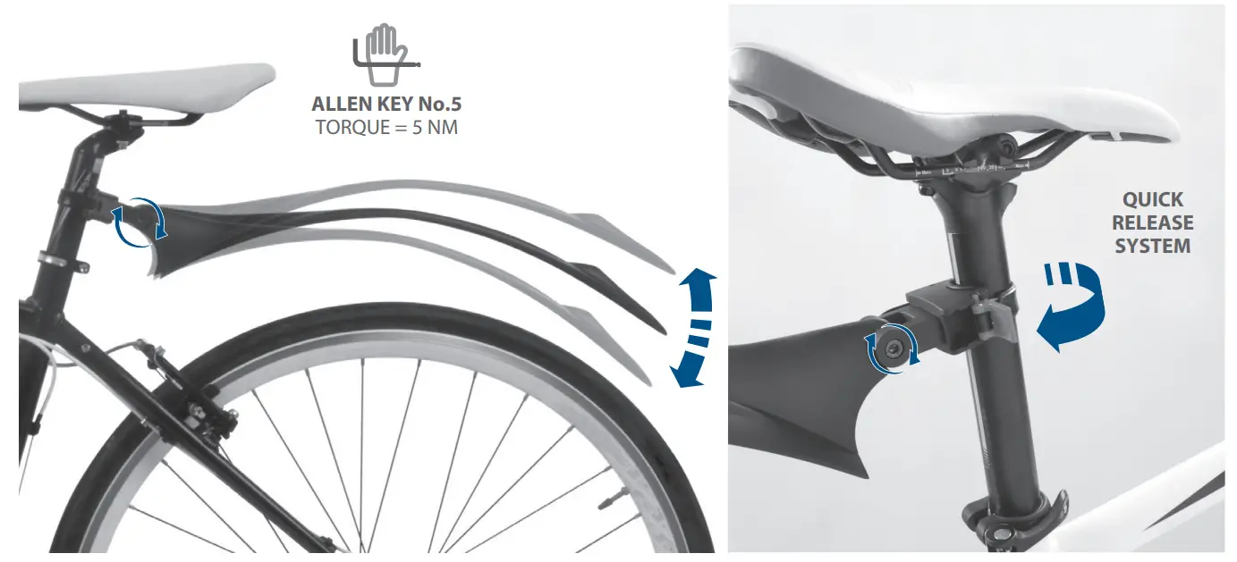 messingschlager 385135 M-WAVE Mud Max QR.R Slim Clip-On Mudguard