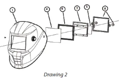 ESAB SAVAGE A40 Welding Helmet - Drawing2
