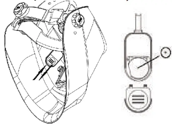 ESAB SAVAGE A40 Welding Helmet - battery