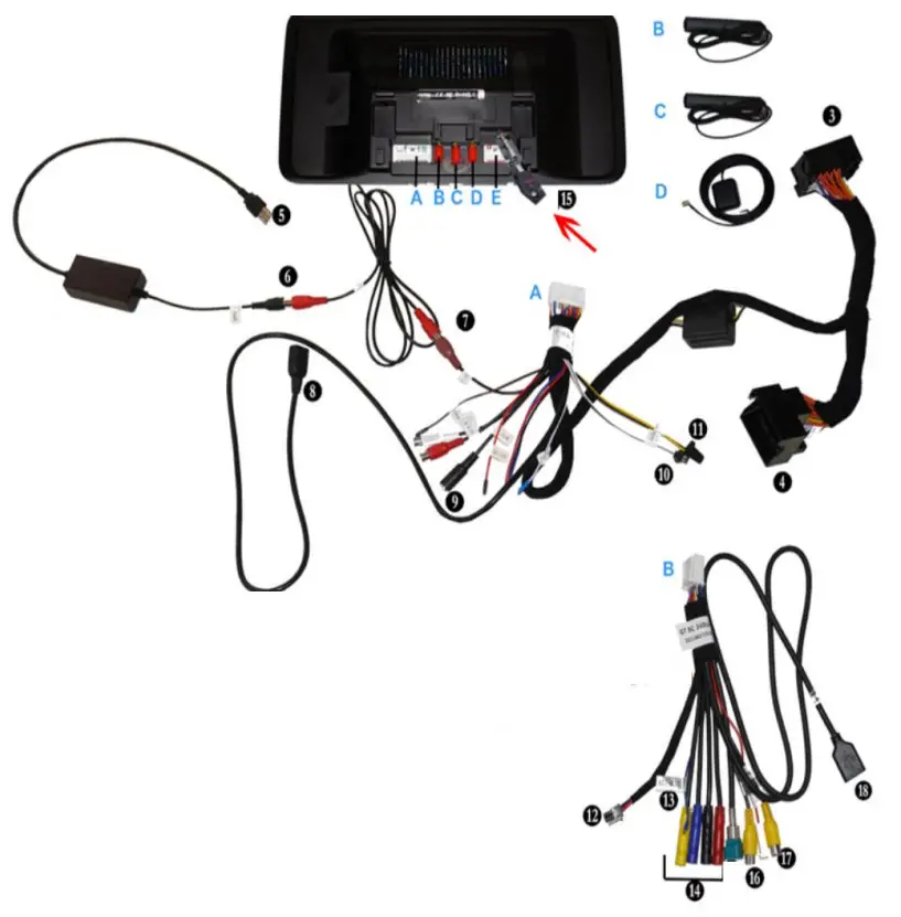 TAFFIO TXH-Series Modern Android Touchscreen Car Audio Head Units - Connection instruction 4