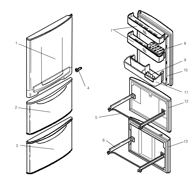 MITSUBISHI-MR-CU375P-A-Bottom-Bottle-Guard-Fridge-FIG-1