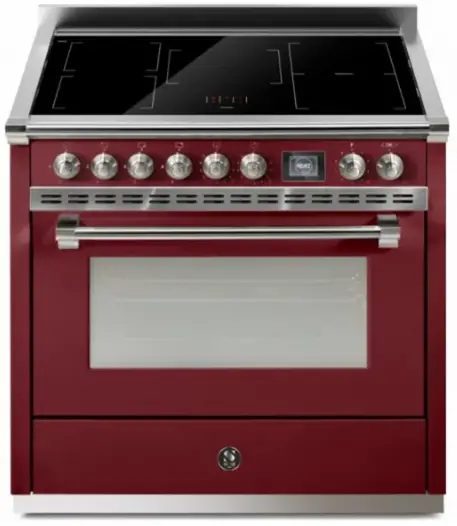 Steel AQ12SF-6T-BR-N Ascot 120cm Bordeaux with Brushed Nickel Trim Dual Fuel Freestanding Cooker
