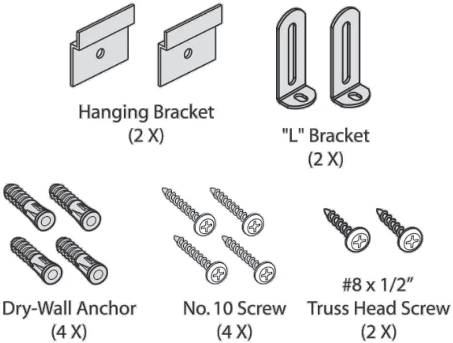 quartet Dry Erase and Bulletin Board - Hardware Kit
