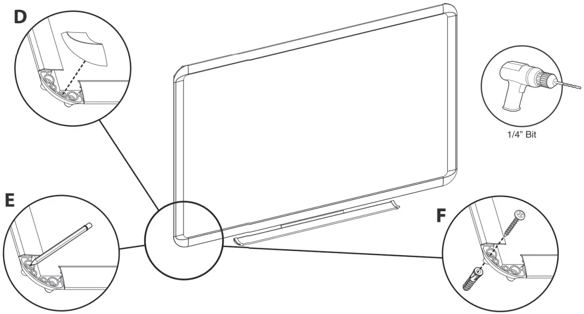 quartet Dry Erase and Bulletin Board - Mounting Instructions 2