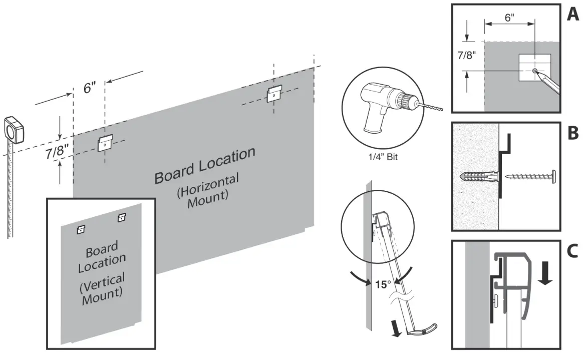 quartet Dry Erase and Bulletin Board - Mounting Instructions 3