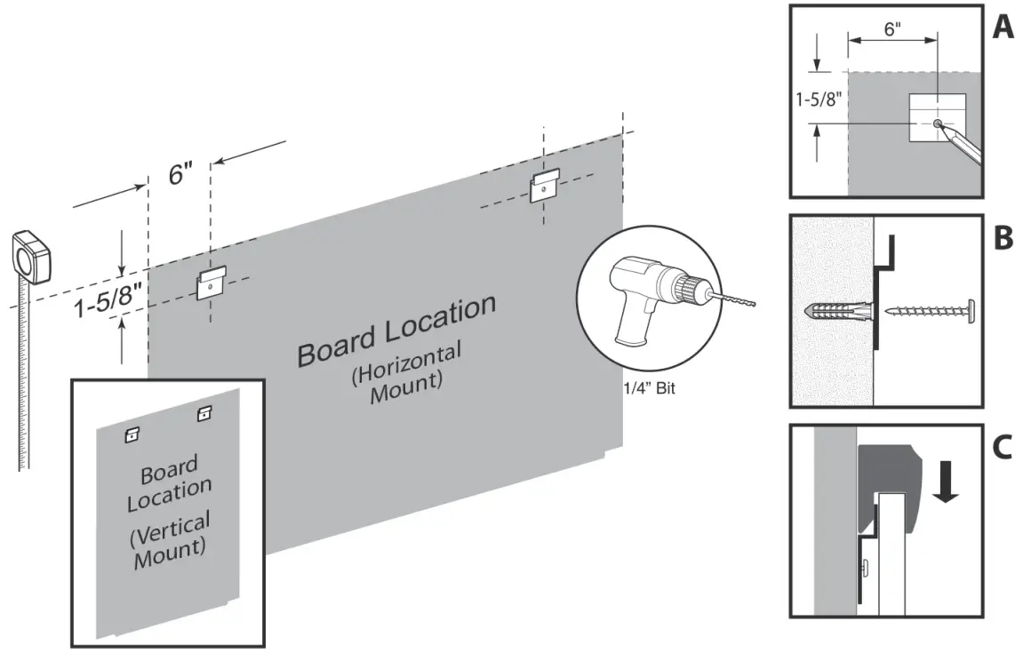 quartet Dry Erase and Bulletin Board - Mounting Instructions 5