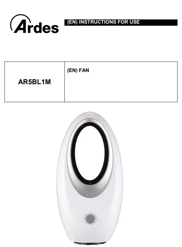 Ardes AR5BL1M Fan Instruction Manual