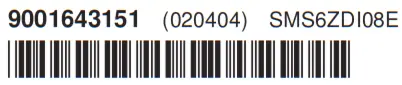 BOSCH SMS6ZDI08E Dishwasher - Bar Code