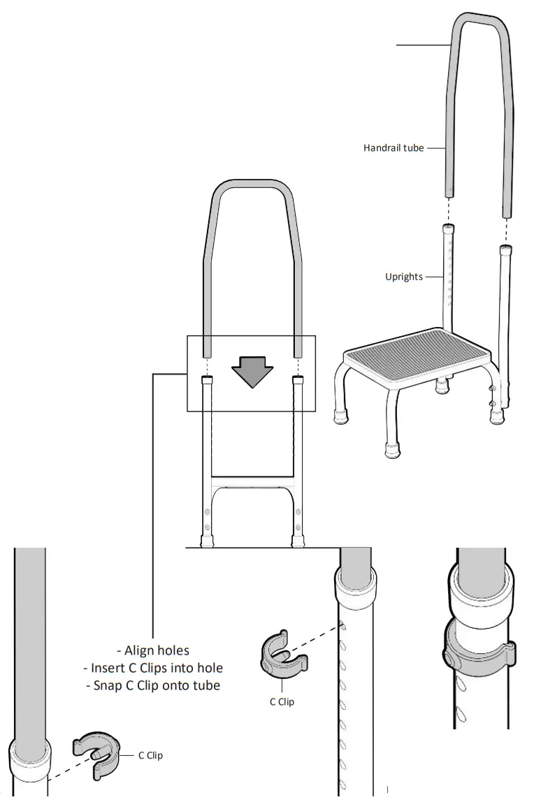 REDGUM B68SH Step with Handrail - ASSEMBLY 5
