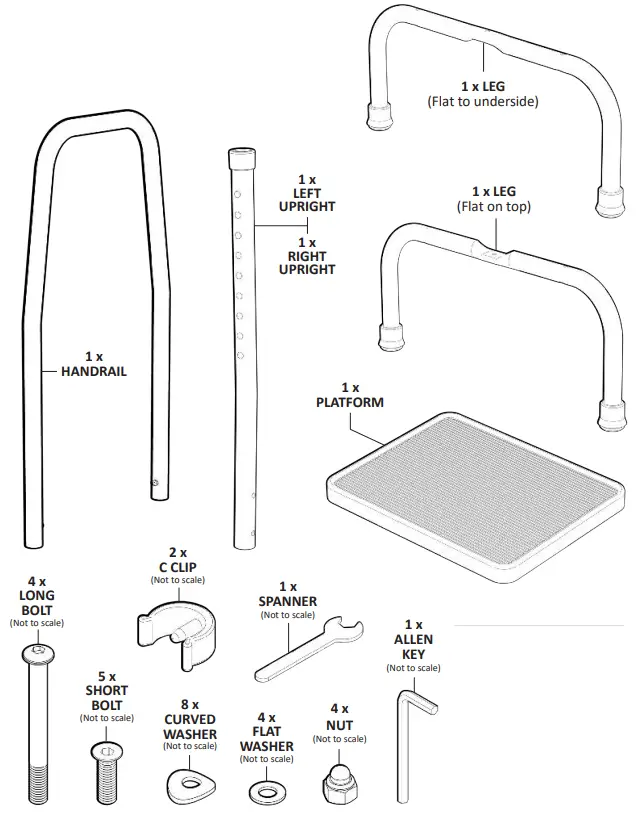 REDGUM B68SH Step with Handrail - ASSEMBLY