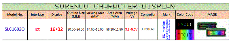 Surenoo-SLC1602O-Series-LCD-Module-PRODUCT-2