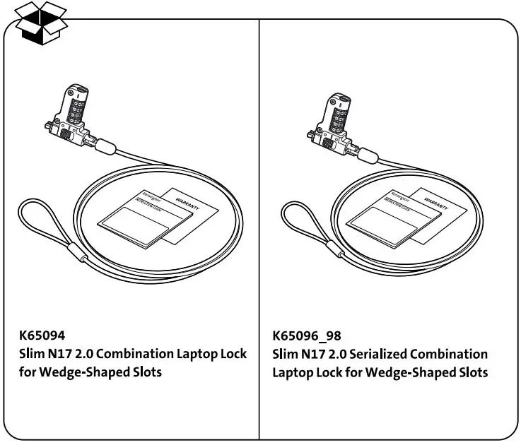 Kensington-K65094-Slim-N17-2-0-Combination-Laptop-Lock-for-Wedge-Shaped-Slots-fig-1