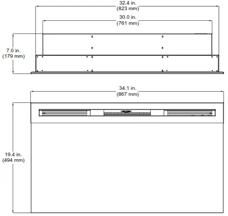 Dimplex BLF3451-AU 34-Inch Wall Mounted Prism Electric Fire - fig 3