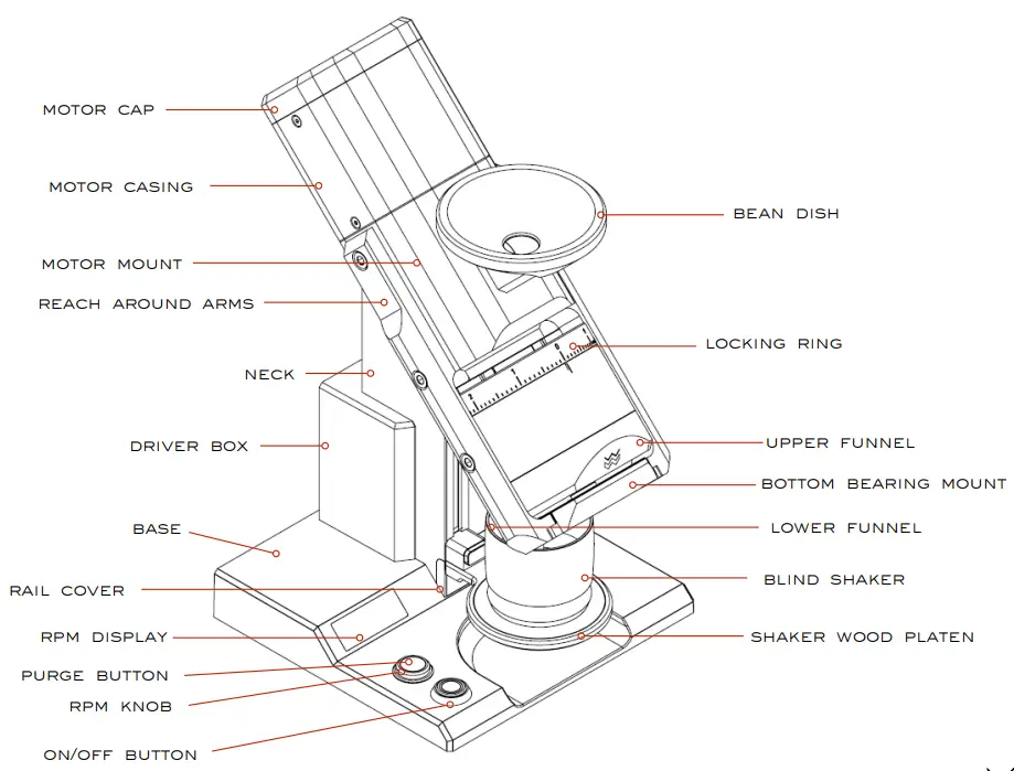 WEBER WORKSHOPS EG 1 Coffee Grinder - part names