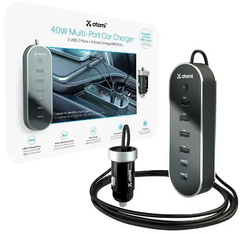 atomi AT1664 40W Multi-Port Car Charger-product