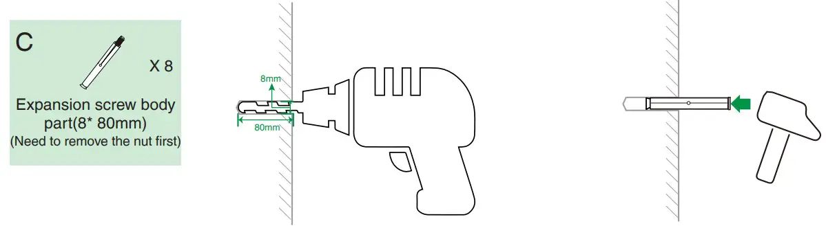 Fix the expansion screws