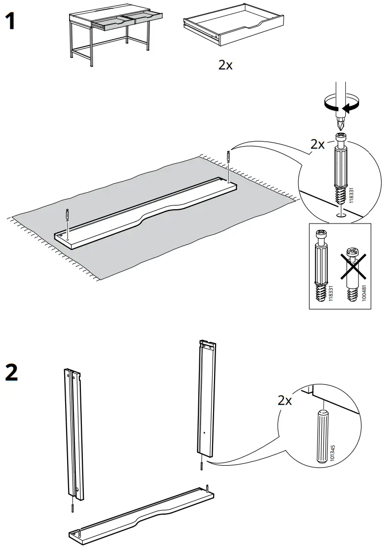 IKEA ALEX Desk - Assembly