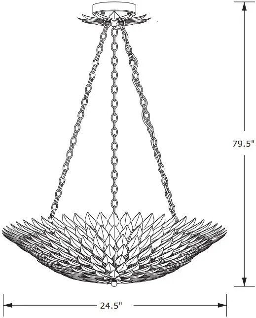 CRYSTORAMA 517 MT Broche 6 Light White Chandelier - CHANDELIER